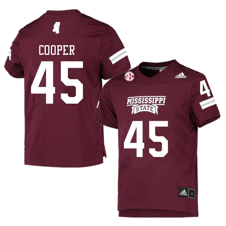 Men #45 Ty Cooper Mississippi State Bulldogs College Football Jerseys Sale-Maroon